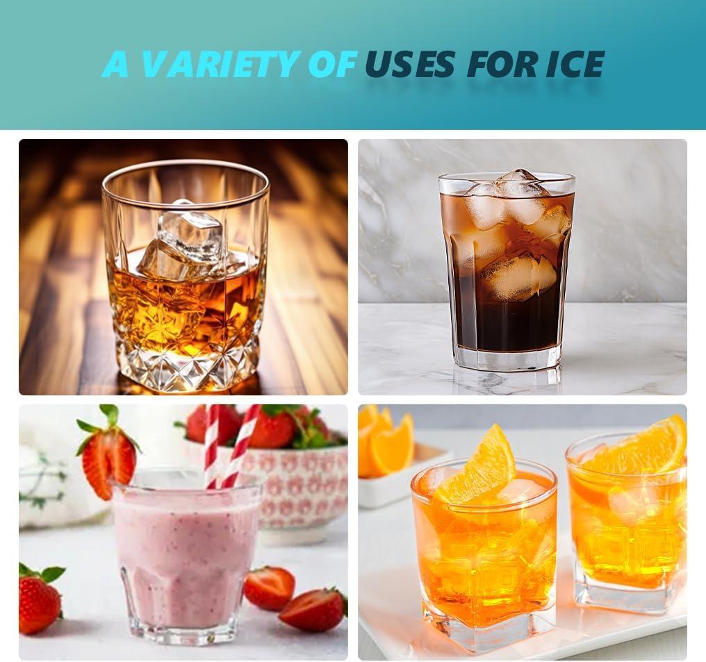 imageEUHOMY Countertop Ice Maker Machine 40Lbs24H Auto SelfCleaning 24 Pcs Ice13 Mins Portable Compact Ice Maker with Ice Scoop ampamp Basket Perfect for HomeKitchenOfficeBarSilver