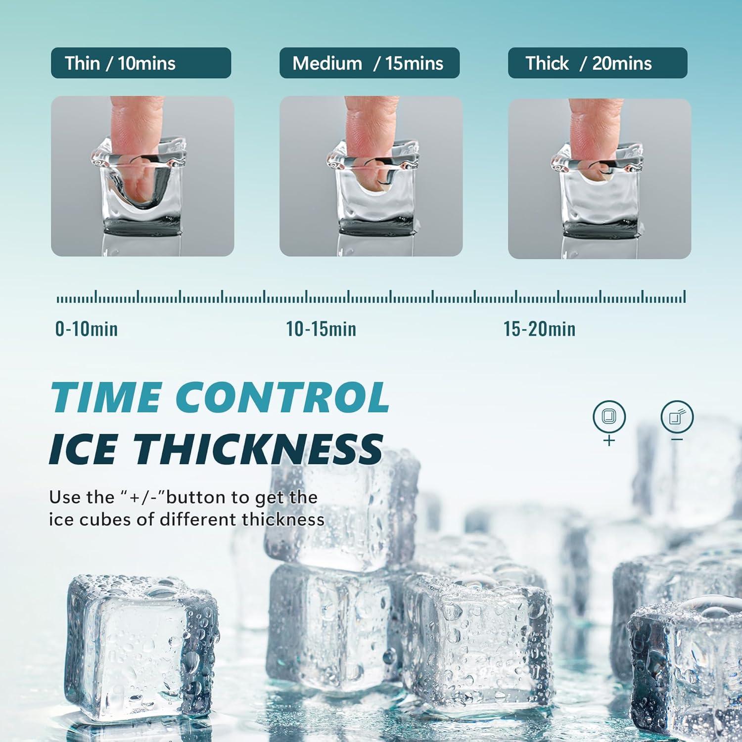 imageEUHOMY Ice Cube Maker Machine Countertop 2 Ways to Add Water 45LbsDay 24 Pcs Ready in 13 Mins SelfCleaning Portable Compact with Ice Scoop ampamp Basket Perfect for HomeKitchenOfficeBarIce Cube Maker