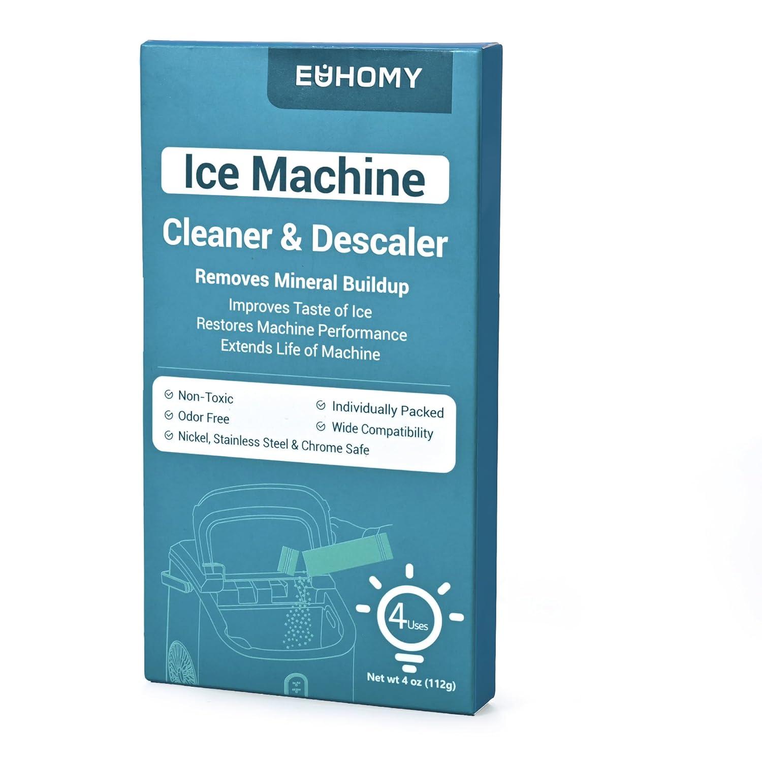 imageEUHOMY Ice Maker Cleaner ampamp Descaler  4 Use ampamp Individually Packed  Ice Machine Cleaner with Organic Citric Acid Descaling Powder Ideal for All Brands4 Ouncepack of 1