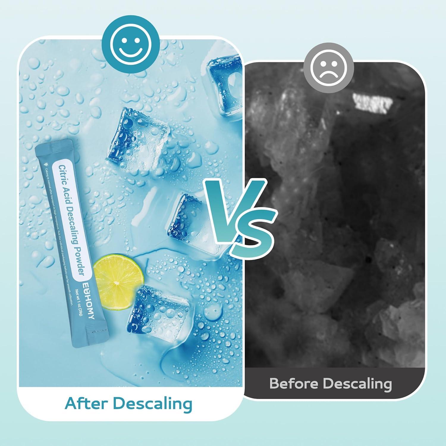 imageEUHOMY Ice Maker Cleaner ampamp Descaler  4 Use ampamp Individually Packed  Ice Machine Cleaner with Organic Citric Acid Descaling Powder Ideal for All Brands24 Ouncepack of 1