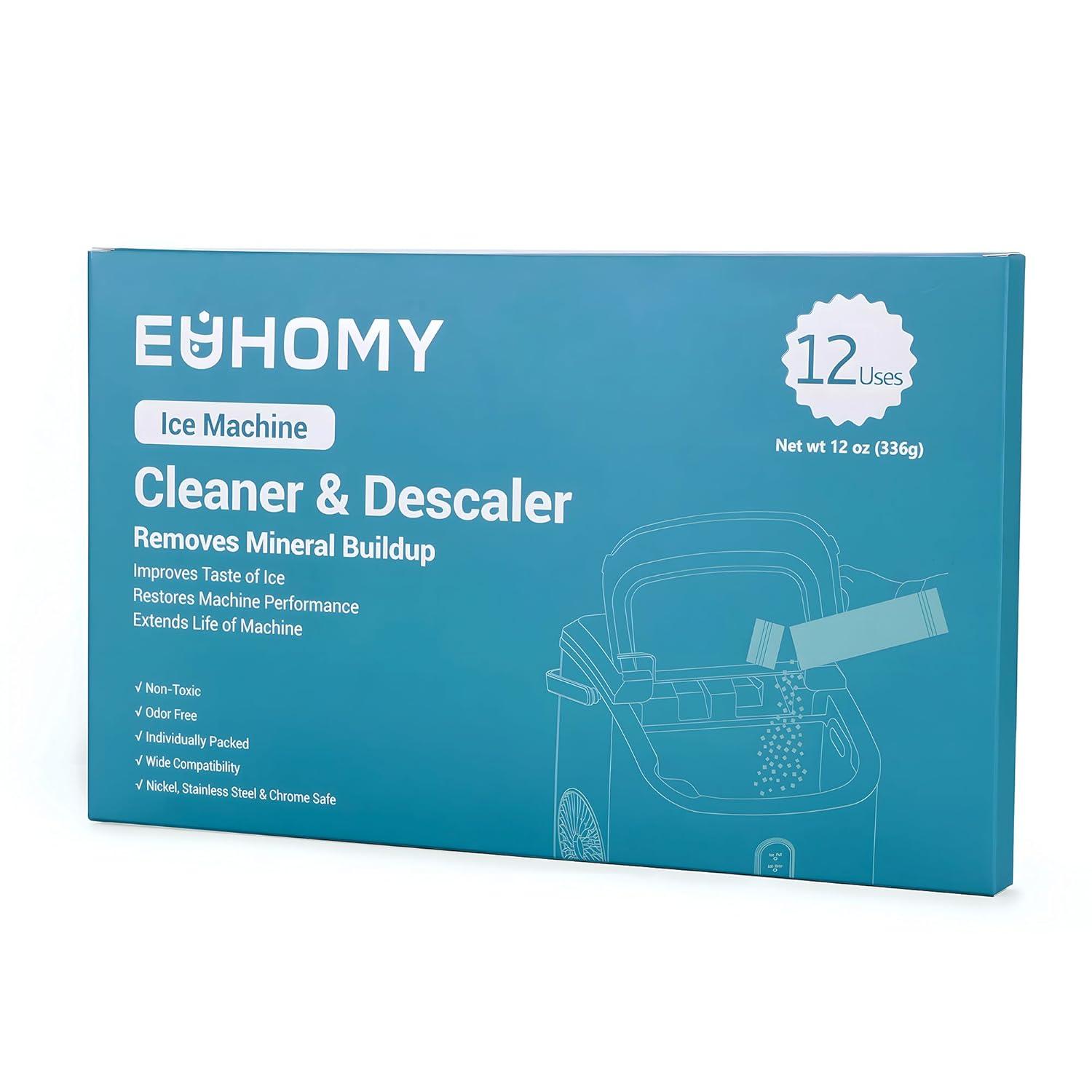 imageEUHOMY Ice Maker Cleaner ampamp Descaler  4 Use ampamp Individually Packed  Ice Machine Cleaner with Organic Citric Acid Descaling Powder Ideal for All Brands12 Ounceupgrade pack of 1