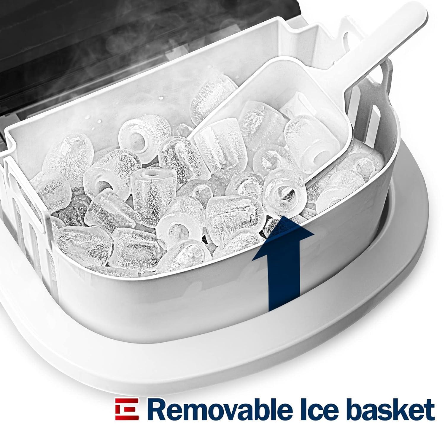 imageEUHOMY Nugget Ice Maker Countertop 44Lbs24H Pebble Ice Maker Machine SelfCleaning Pellet Ice Machine with Ice ScoopampampBasket Sonic Countertop Ice Machine for HomeKitchenOfficeBlackDark Black