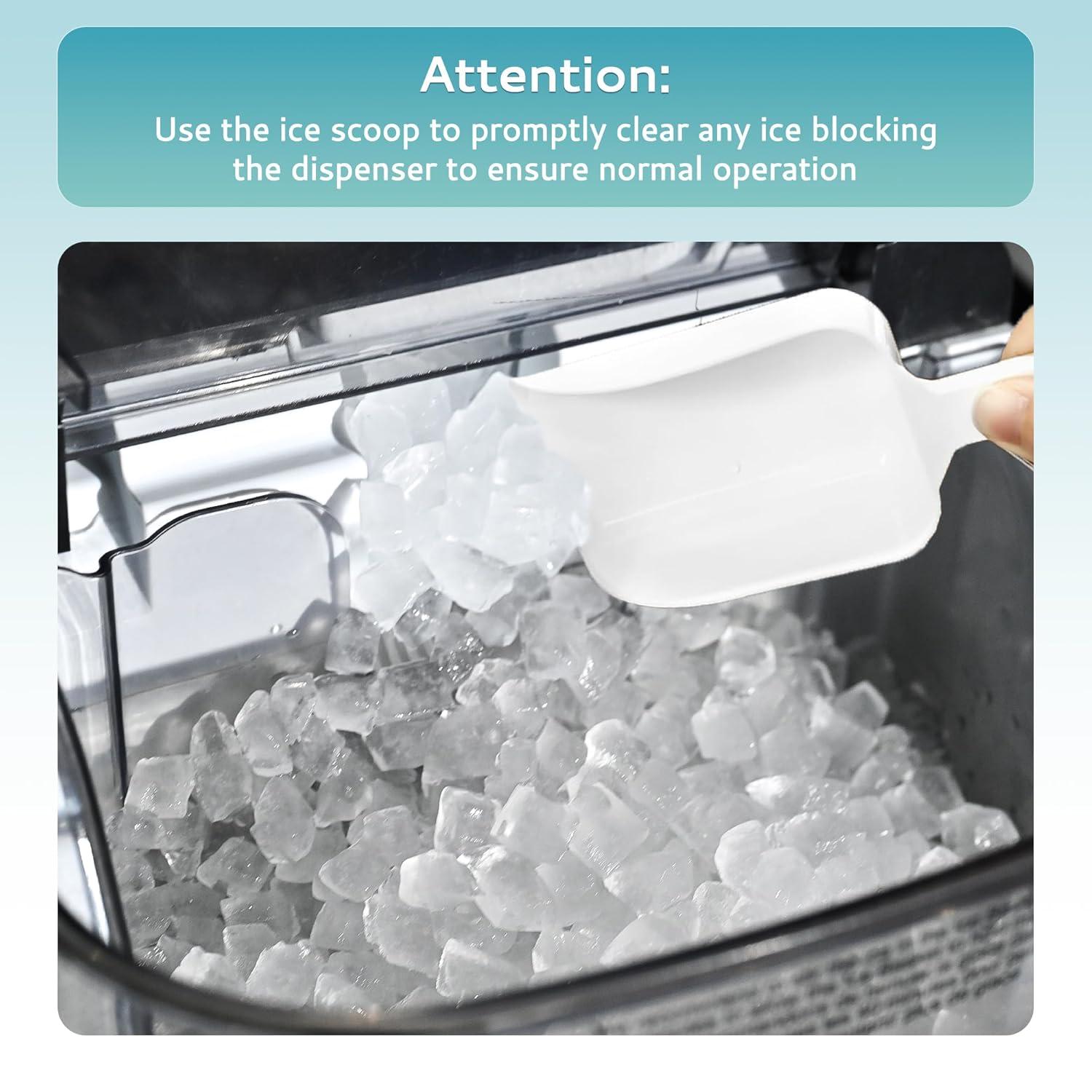 imageEUHOMY Nugget Ice Makers Countertop Pebble Ice Maker Machine with 35lbs24H Soft Ice SelfCleaning Sonic Ice Maker with Ice ScoopampampBasket Pellet Ice Maker for HomeKitchenOfficeStainless SteelsSilver