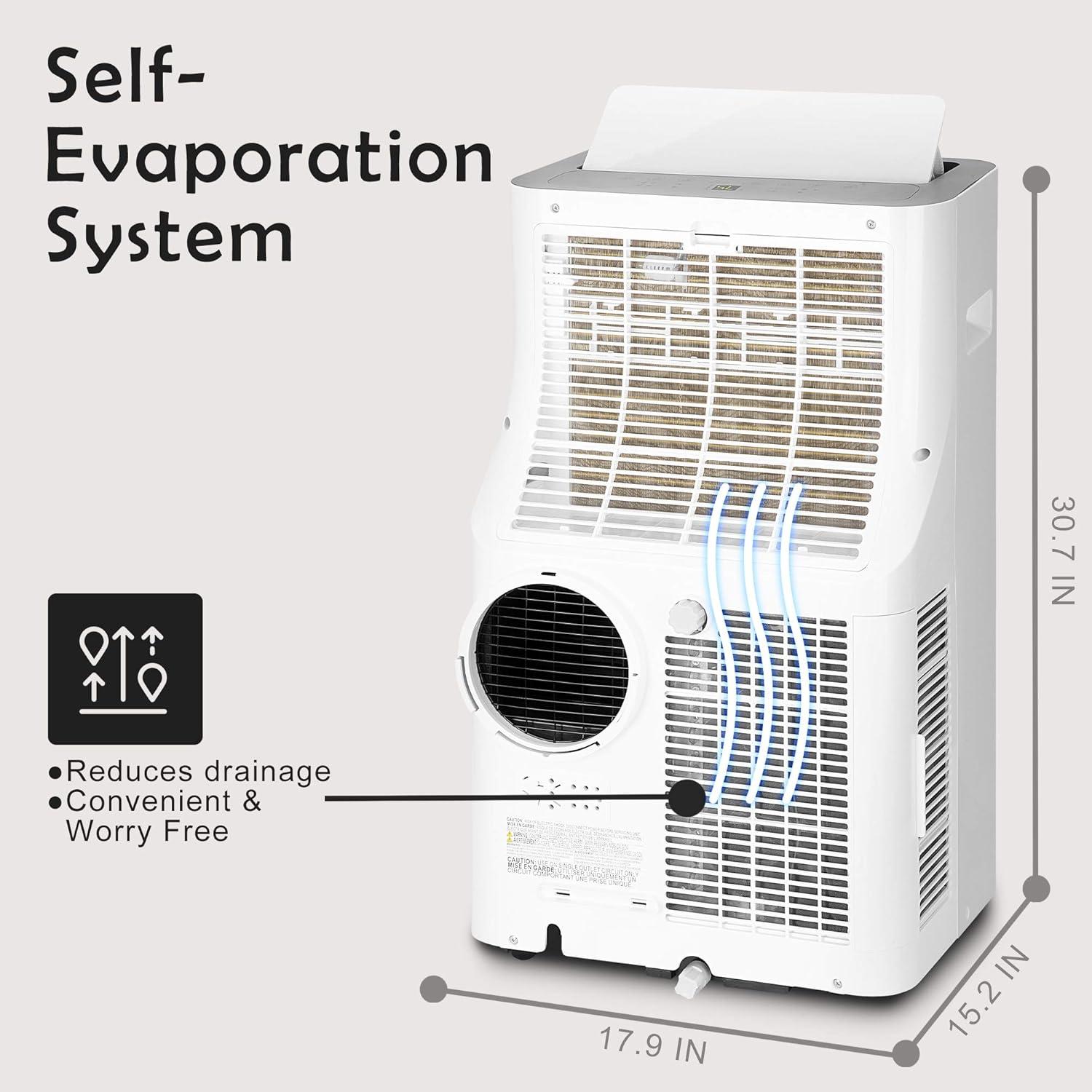 imageEUHOMY Portable Air Conditioners 12000 Btu 3 in 1 Portable Cooling AC with Dehumidifier Fan Modes Standup AC Unit with 46dB Low Noise ampamp 24H Timer Sleep Mode for Bedroom Rooms up to 550 SqFt11 000 BTU