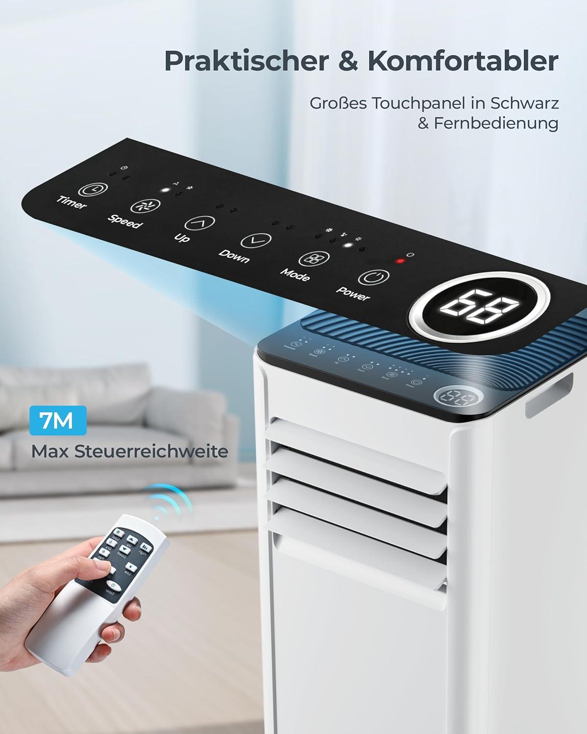 imageEUHOMY Portable Air Conditioners 12000 Btu 3 in 1 Portable Cooling AC with Dehumidifier Fan Modes Standup AC Unit with 46dB Low Noise ampamp 24H Timer Sleep Mode for Bedroom Rooms up to 550 SqFt7 000 BTU