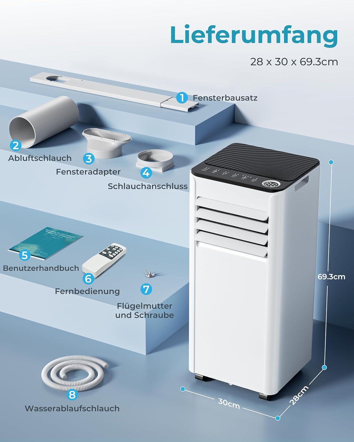 imageEUHOMY Portable Air Conditioners 12000 Btu 3 in 1 Portable Cooling AC with Dehumidifier Fan Modes Standup AC Unit with 46dB Low Noise ampamp 24H Timer Sleep Mode for Bedroom Rooms up to 550 SqFt7 000 BTU