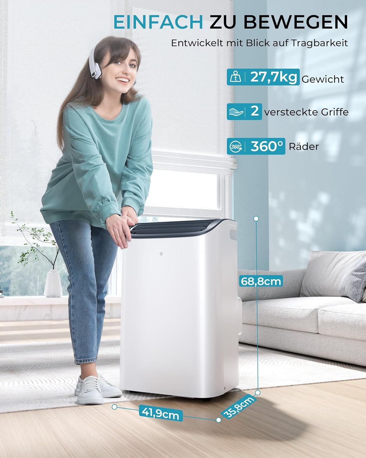 imageEUHOMY Portable Air Conditioners 12000 Btu 3 in 1 Portable Cooling AC with Dehumidifier Fan Modes Standup AC Unit with 46dB Low Noise ampamp 24H Timer Sleep Mode for Bedroom Rooms up to 550 SqFt12 000 BTU