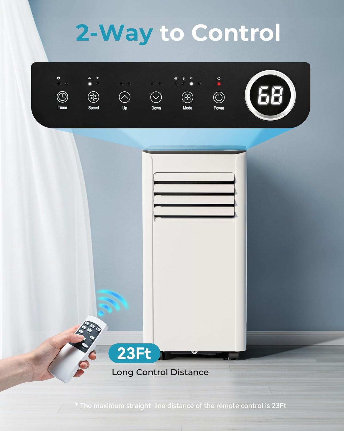 imageEUHOMY Portable Air Conditioners 12000 Btu 3 in 1 Portable Cooling AC with Dehumidifier Fan Modes Standup AC Unit with 46dB Low Noise ampamp 24H Timer Sleep Mode for Bedroom Rooms up to 550 SqFt10 000 BTU