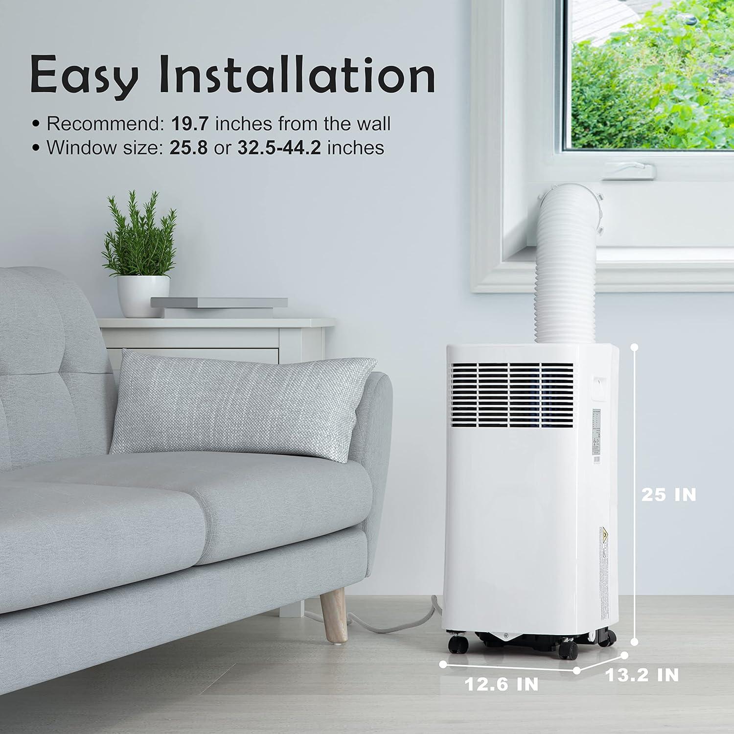 imageEUHOMY Portable Air Conditioners 8000 Btu 3 in 1 Portable Cooling AC with Dehumidifier Fan Sleep Modes AC Unit with Remote Control ampamp 24H Timer for Bedroom Rooms Apartments up to 350 SqFt9 000 BTU
