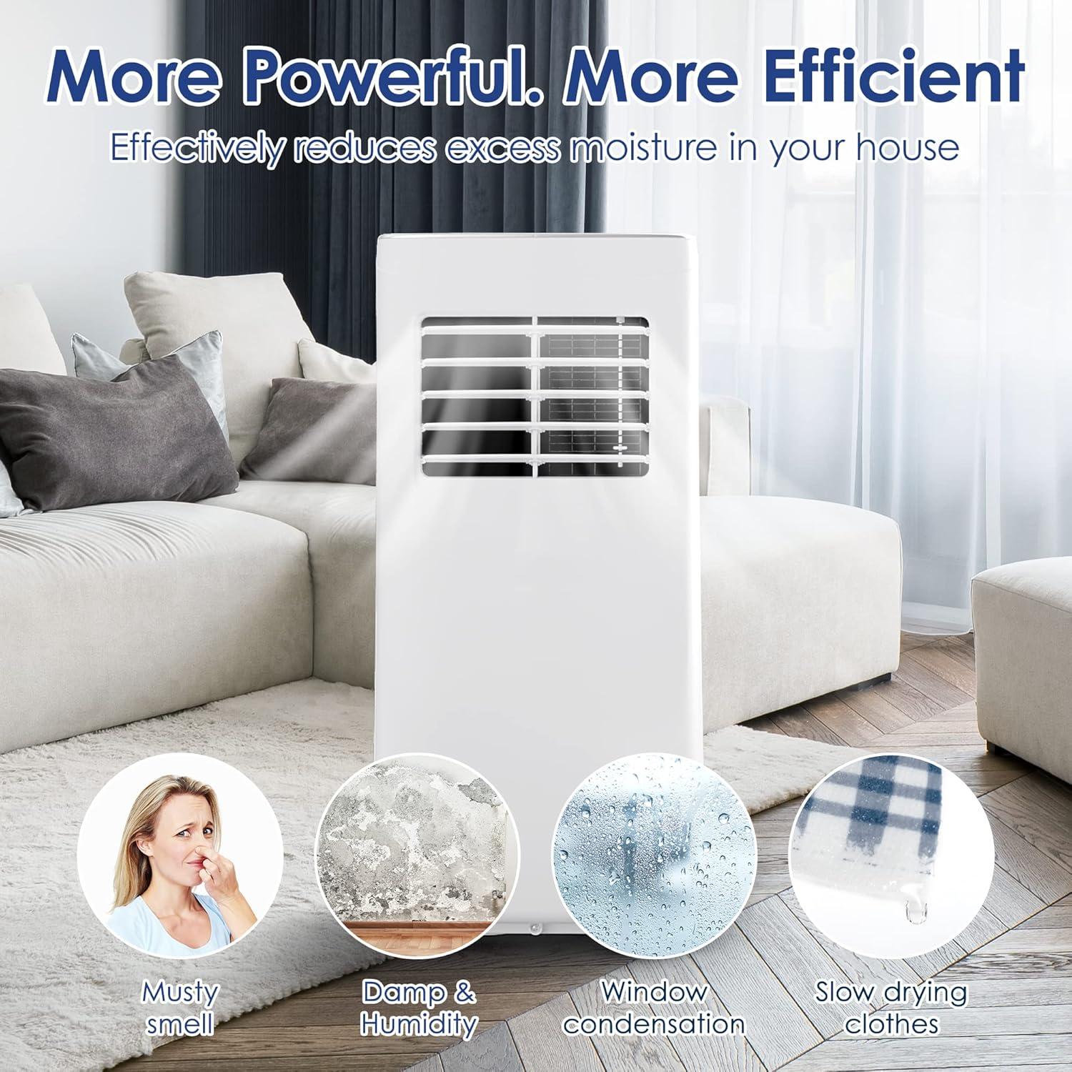 imageEUHOMY Portable Air Conditioners 8000 Btu 3 in 1 Portable Cooling AC with Dehumidifier Fan Sleep Modes AC Unit with Remote Control ampamp 24H Timer for Bedroom Rooms Apartments up to 350 SqFt8 000 BTUs  2024