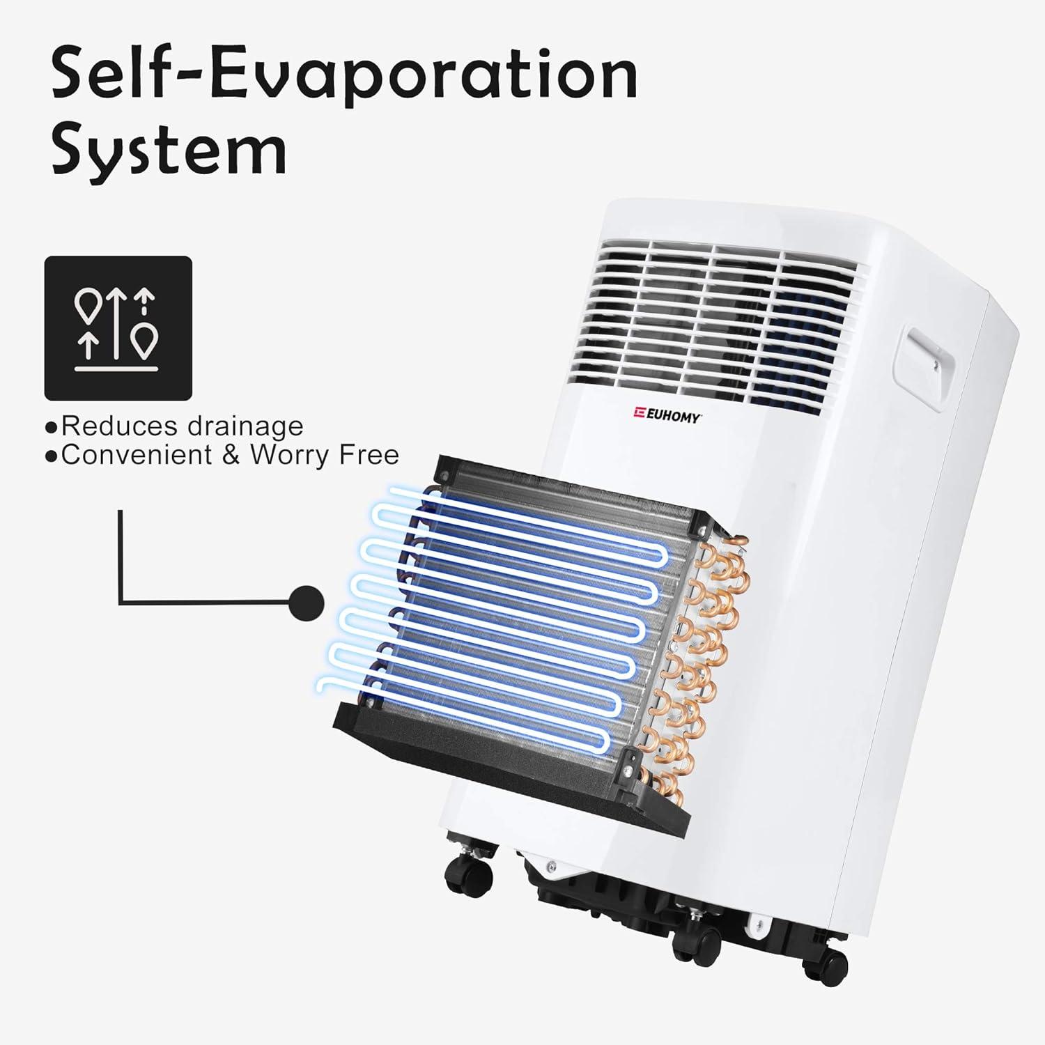 imageEUHOMY Portable Air Conditioners 8000 Btu 3 in 1 Portable Cooling AC with Dehumidifier Fan Sleep Modes AC Unit with Remote Control ampamp 24H Timer for Bedroom Rooms Apartments up to 350 SqFt9 000 BTU