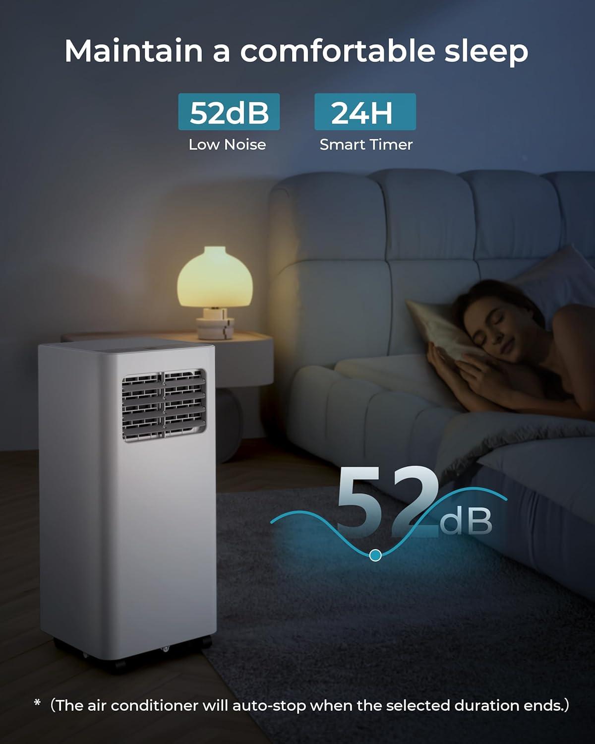 imageEUHOMY Portable Air Conditioners 8000 Btu 3 in 1 Portable Cooling AC with Dehumidifier Fan Sleep Modes AC Unit with Remote Control ampamp 24H Timer for Bedroom Rooms Apartments up to 350 SqFt8 000 BTU