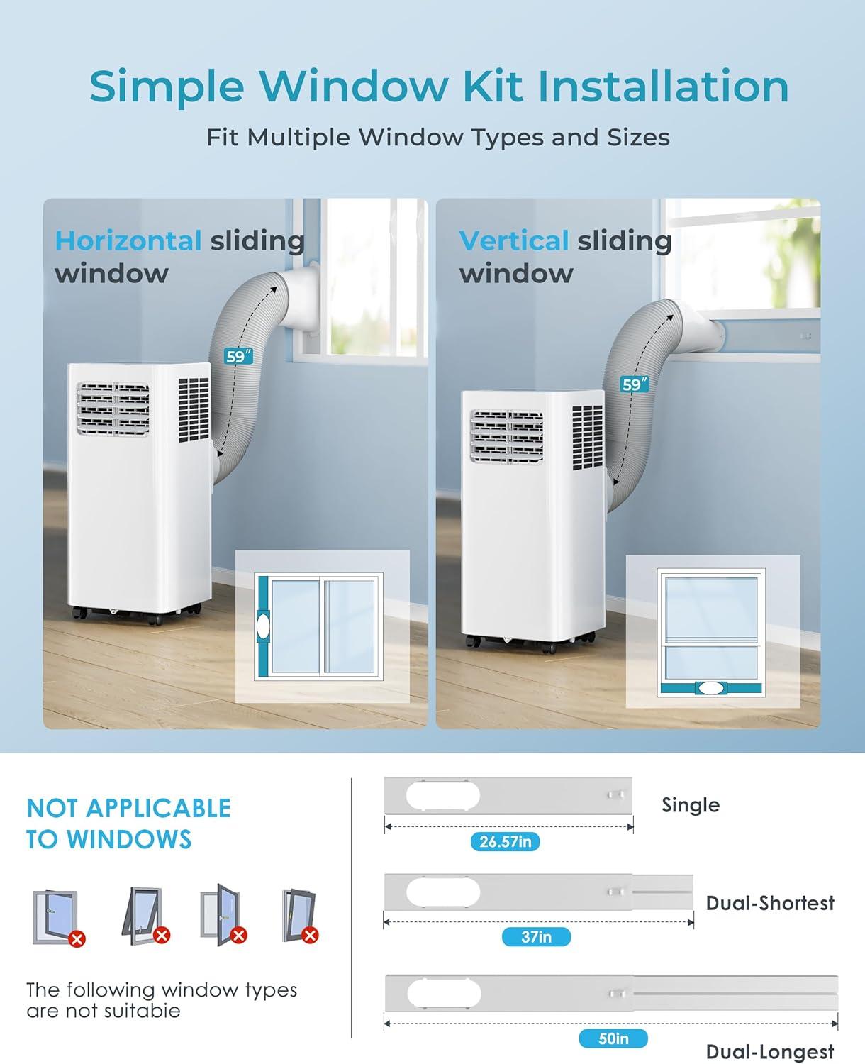 imageEUHOMY Portable Air Conditioners 8000 Btu 3 in 1 Portable Cooling AC with Dehumidifier Fan Sleep Modes AC Unit with Remote Control ampamp 24H Timer for Bedroom Rooms Apartments up to 350 SqFt10 000 BTU