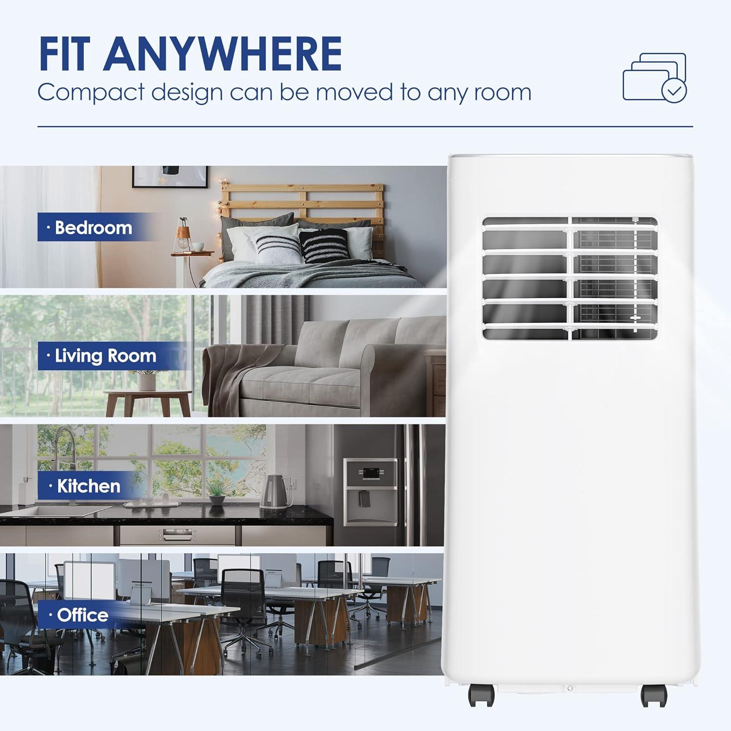imageEUHOMY Portable Air Conditioners 8000 Btu 3 in 1 Portable Cooling AC with Dehumidifier Fan Sleep Modes AC Unit with Remote Control ampamp 24H Timer for Bedroom Rooms Apartments up to 350 SqFt8 000 BTUs  2024
