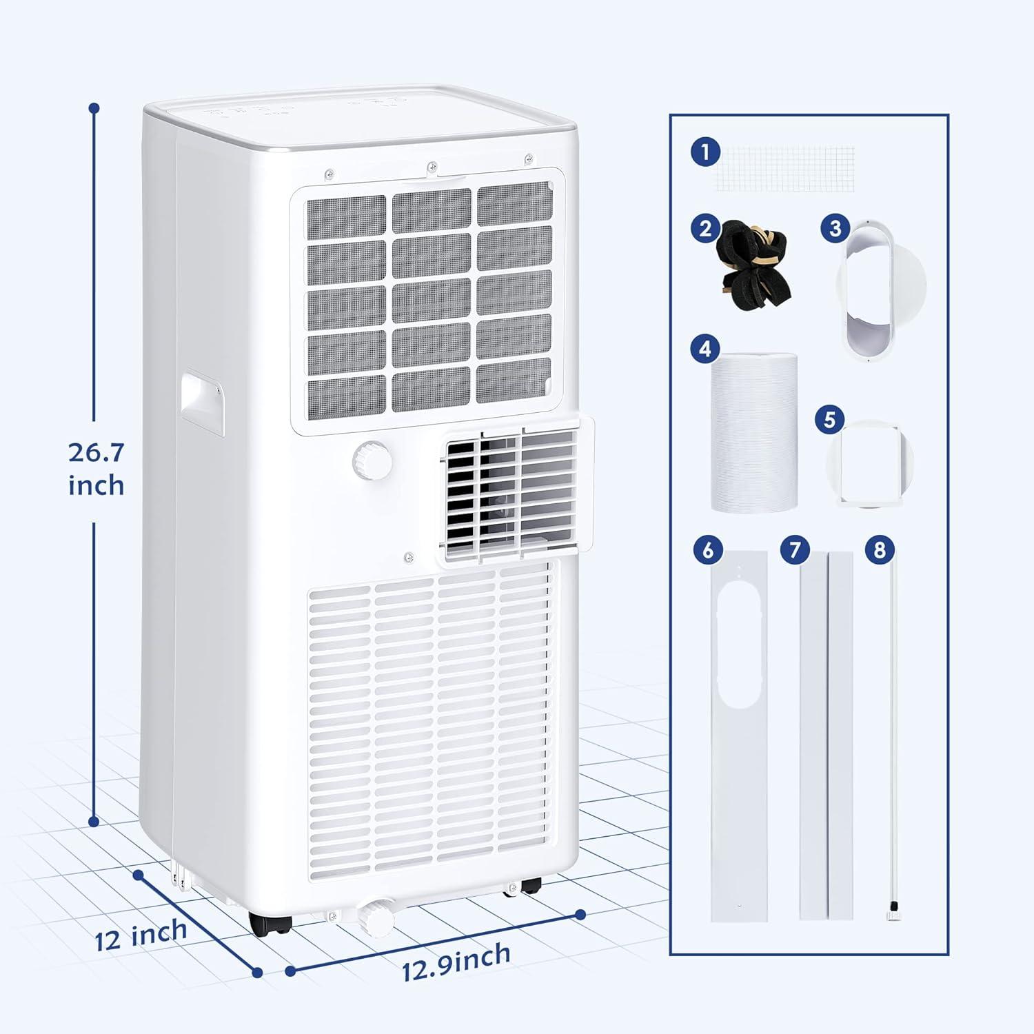 imageEUHOMY Portable Air Conditioners 8000 Btu 3 in 1 Portable Cooling AC with Dehumidifier Fan Sleep Modes AC Unit with Remote Control ampamp 24H Timer for Bedroom Rooms Apartments up to 350 SqFt8 000 BTUs  2024