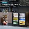 imageEUHOMY 114CuFt Back Bar Cooler With 3 Glass Doors 53quot Counter Height Beverage Refrigerator with LED Lighting Commercial Display Bar Fridge for BeerSoda DrinksWine Black2 Door Back Bar Cooler