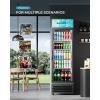 imageEUHOMY 114CuFt Back Bar Cooler With 3 Glass Doors 53quot Counter Height Beverage Refrigerator with LED Lighting Commercial Display Bar Fridge for BeerSoda DrinksWine Black12 CUFT Commercial Refrigerator