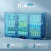 imageEUHOMY 114CuFt Back Bar Cooler With 3 Glass Doors 53quot Counter Height Beverage Refrigerator with LED Lighting Commercial Display Bar Fridge for BeerSoda DrinksWine Black3 Door Back Bar Cooler