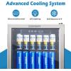 imageEUHOMY 114CuFt Back Bar Cooler With 3 Glass Doors 53quot Counter Height Beverage Refrigerator with LED Lighting Commercial Display Bar Fridge for BeerSoda DrinksWine Black32 CUFT Beverage Refrigerator