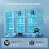 imageEUHOMY 114CuFt Back Bar Cooler With 3 Glass Doors 53quot Counter Height Beverage Refrigerator with LED Lighting Commercial Display Bar Fridge for BeerSoda DrinksWine Black3 Door Back Bar Cooler