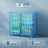 imageEUHOMY 114CuFt Back Bar Cooler With 3 Glass Doors 53quot Counter Height Beverage Refrigerator with LED Lighting Commercial Display Bar Fridge for BeerSoda DrinksWine Black2 Door Back Bar Cooler