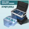 imageEUHOMY 12 Volt Refrigerator 53QT50L Electric Cooler Portable Freezer 12V24V DC 100240V AC 12V Fridge 468 12V Cooler with Wheels ampamp 2 Baskets for Travel Truck Boat CampingRefrigerator