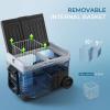 imageEUHOMY 12 Volt Refrigerator 53QT50L Electric Cooler Portable Freezer 12V24V DC 100240V AC 12V Fridge 468 12V Cooler with Wheels ampamp 2 Baskets for Travel Truck Boat CampingRefrigerator