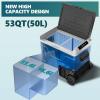 imageEUHOMY 12 Volt Refrigerator 53QT50L Electric Cooler Portable Freezer 12V24V DC 100240V AC 12V Fridge 468 12V Cooler with Wheels ampamp 2 Baskets for Travel Truck Boat CampingRefrigerator