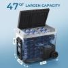 imageEUHOMY 12 Volt Refrigerator 53QT50L Electric Cooler Portable Freezer 12V24V DC 100240V AC 12V Fridge 468 12V Cooler with Wheels ampamp 2 Baskets for Travel Truck Boat CampingRefrigerator