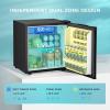 imageEUHOMY 17 CuFt Mini Fridge with Freezer Reversible Single Door Compact Refrigerator Adjustable Thermostat Energy Saving Mini Fridge for Bedroom Office Dorm SilverBlack