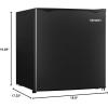imageEUHOMY 17 CuFt Mini Fridge with Freezer Reversible Single Door Compact Refrigerator Adjustable Thermostat Energy Saving Mini Fridge for Bedroom Office Dorm SilverBlack