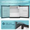imageEUHOMY 17 CuFt Mini Fridge with Freezer Reversible Single Door Compact Refrigerator Adjustable Thermostat Energy Saving Mini Fridge for Bedroom Office Dorm SilverSilver