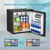 imageEUHOMY 17 CuFt Mini Fridge with Freezer Reversible Single Door Compact Refrigerator Adjustable Thermostat Energy Saving Mini Fridge for Bedroom Office Dorm SilverBlack