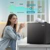 imageEUHOMY 17 CuFt Mini Fridge with Freezer Reversible Single Door Compact Refrigerator Adjustable Thermostat Energy Saving Mini Fridge for Bedroom Office Dorm SilverBlack