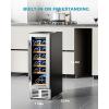 imageEUHOMY 24 Inch Wine Cooler Refrigerator 54 BottlDual Zone Builtin or Freestanding Wine Fridge with Glass Door Wine Refrigerator for Home Bar Kitchen12 Single Zone Wine Cooler