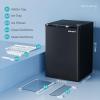imageEUHOMY 31 CuFt Mini Fridge with Freezer Single Door Compact Refrigerator Adjustable Thermostat Mini Refrigerator Low Power Mini fridge for Bedroom Dorm Office New BlackBlack