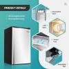 imageEUHOMY 31 CuFt Mini Fridge with Freezer Single Door Compact Refrigerator Adjustable Thermostat Mini Refrigerator Low Power Mini fridge for Bedroom Dorm Office New BlackSilver