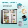 imageEUHOMY 31 CuFt Mini Fridge with Freezer Single Door Compact Refrigerator Adjustable Thermostat Mini Refrigerator Low Power Mini fridge for Bedroom Dorm Office New BlackBlack