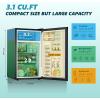 imageEUHOMY 31 CuFt Mini Fridge with Freezer Single Door Compact Refrigerator Adjustable Thermostat Mini Refrigerator Low Power Mini fridge for Bedroom Dorm Office New BlackBlack