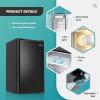 imageEUHOMY 31 CuFt Mini Fridge with Freezer Single Door Compact Refrigerator Adjustable Thermostat Mini Refrigerator Low Power Mini fridge for Bedroom Dorm Office New BlackBlack