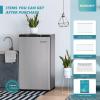 imageEUHOMY 31 CuFt Mini Fridge with Freezer Single Door Compact Refrigerator Adjustable Thermostat Mini Refrigerator Low Power Mini fridge for Bedroom Dorm Office New BlackSilver