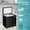 imageEUHOMY 35 CuFt Chest Freezer with Removable Basket Small Deep Freezer Adjustable 7 Thermostat Quiet Mini Freezer FreeStanding Top Door Energy Saving for ApartmentGarageBasementDormHomeBlack70 CUFT