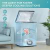 imageEUHOMY 35 CuFt Chest Freezer with Removable Basket Small Deep Freezer Adjustable 7 Thermostat Quiet Mini Freezer FreeStanding Top Door Energy Saving for ApartmentGarageBasementDormHomeBlack35 CUFT