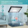 imageEUHOMY 35 CuFt Chest Freezer with Removable Basket Small Deep Freezer Adjustable 7 Thermostat Quiet Mini Freezer FreeStanding Top Door Energy Saving for ApartmentGarageBasementDormHomeBlack70 CUFT