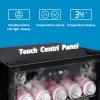 imageEUHOMY 48 Can Beverage Refrigerator coolerMini Fridge Glass Door for Beer Drinks Wines Countertop Beverage Fridge with Adjustable Shelves Blue LED for HomeOfficeDormBar 13 cuft32 CUFT