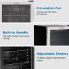 imageEUHOMY 48 Can Beverage Refrigerator coolerMini Fridge Glass Door for Beer Drinks Wines Countertop Beverage Fridge with Adjustable Shelves Blue LED for HomeOfficeDormBar 13 cuft32 CUFT