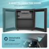 imageEUHOMY 48 Can Beverage Refrigerator coolerMini Fridge Glass Door for Beer Drinks Wines Countertop Beverage Fridge with Adjustable Shelves Blue LED for HomeOfficeDormBar 13 cuft13 CUFT