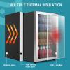 imageEUHOMY Beverage Refrigerator and Cooler 128 Can Mini fridge with Glass Door Small Refrigerator with Adjustable Shelves for Soda Beer or Wine HomeBarOffice BlackSilver