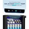 imageEUHOMY Beverage Refrigerator and Cooler 128 Can Mini fridge with Glass Door Small Refrigerator with Adjustable Shelves for Soda Beer or Wine HomeBarOffice BlackBlack