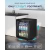 imageEUHOMY Beverage Refrigerator and Cooler 128 Can Mini fridge with Glass Door Small Refrigerator with Adjustable Shelves for Soda Beer or Wine HomeBarOffice BlackBlack